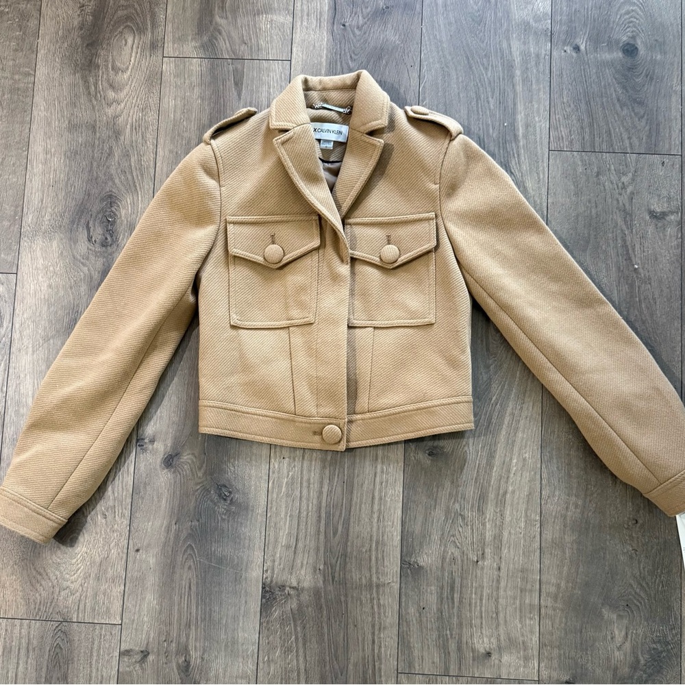 Calvin Klein Cropped Camel Jacket – New With Tags